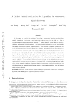 A Unified Primal Dual Active Set Algorithm for Nonconvex Sparse Recovery