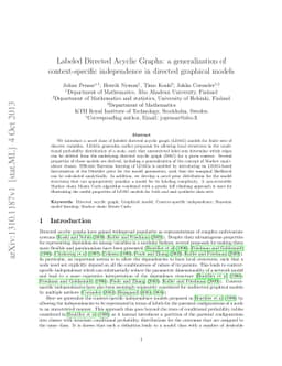 Labeled Directed Acyclic Graphs: a generalization of context-specific
  independence in directed graphical models