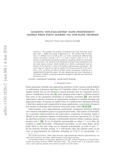 Learning Non-Parametric Basis Independent Models from Point Queries via
  Low-Rank Methods