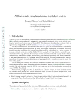 ARKref: a rule-based coreference resolution system