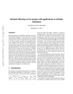 Intrinsic filtering on Lie groups with applications to attitude
  estimation