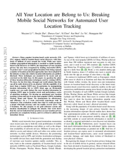 All Your Location are Belong to Us: Breaking Mobile Social Networks for
  Automated User Location Tracking
