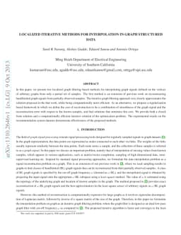 Localized Iterative Methods for Interpolation in Graph Structured Data