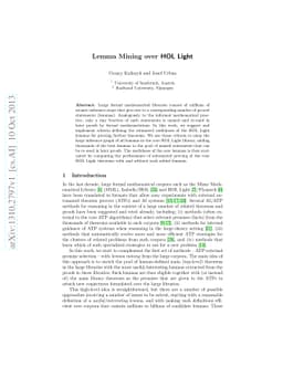 Lemma Mining over HOL Light