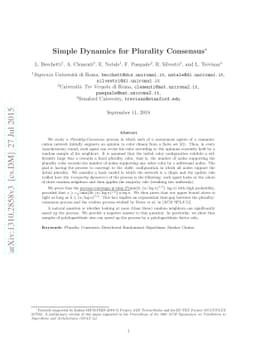Simple Dynamics for Plurality Consensus
