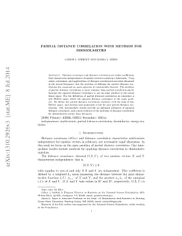 Partial Distance Correlation with Methods for Dissimilarities