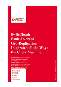 SwiftCloud: Fault-Tolerant Geo-Replication Integrated all the Way to the
  Client Machine