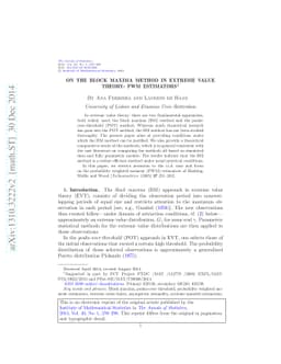 On the block maxima method in extreme value theory: PWM estimators