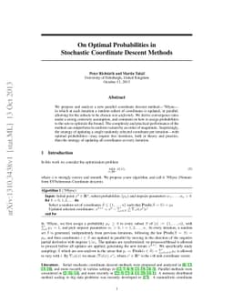 On Optimal Probabilities in Stochastic Coordinate Descent Methods