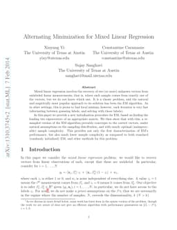 Alternating Minimization for Mixed Linear Regression