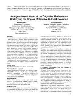 An Agent-based Model of the Cognitive Mechanisms Underlying the Origins
  of Creative Cultural Evolution