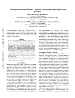 A Computational Model of Two Cognitive Transitions Underlying Cultural
  Evolution