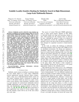 Scalable Locality-Sensitive Hashing for Similarity Search in
  High-Dimensional, Large-Scale Multimedia Datasets