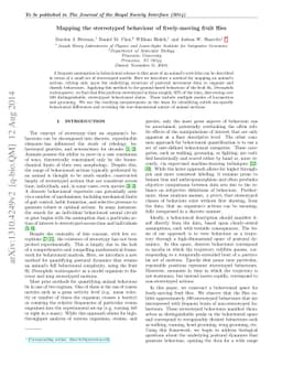 Mapping the stereotyped behaviour of freely-moving fruit flies