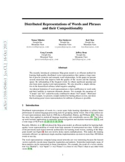 Distributed Representations of Words and Phrases and their
  Compositionality