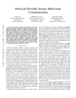 Practical Provably Secure Multi-node Communication