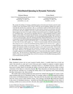 Distributed Queuing in Dynamic Networks
