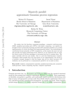 Massively parallel approximate Gaussian process regression