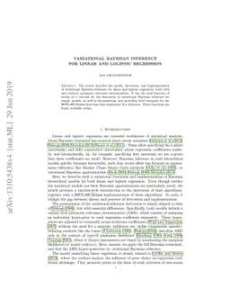 Variational Bayesian inference for linear and logistic regression