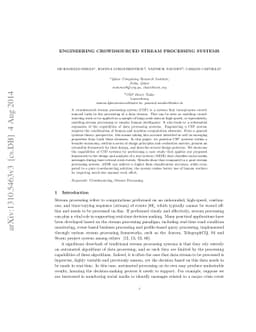 Engineering Crowdsourced Stream Processing Systems