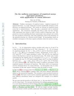 On the uniform convergence of empirical norms and inner products, with
  application to causal inference