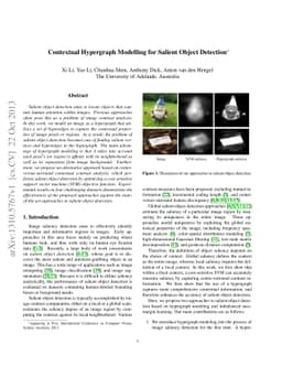 Contextual Hypergraph Modelling for Salient Object Detection