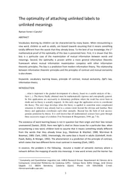 The optimality of attaching unlinked labels to unlinked meanings