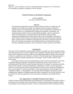 Cultural Evolution as Distributed Computation