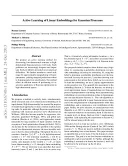 Active Learning of Linear Embeddings for Gaussian Processes