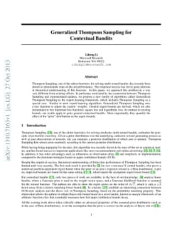 Generalized Thompson Sampling for Contextual Bandits