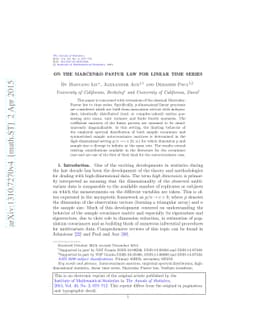 On the Marčenko-Pastur law for linear time series