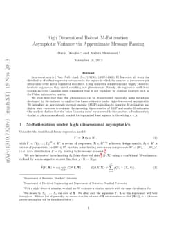 High Dimensional Robust M-Estimation: Asymptotic Variance via
  Approximate Message Passing