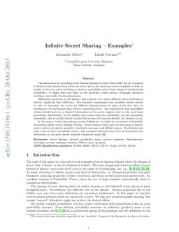 Infinite Secret Sharing -- Examples