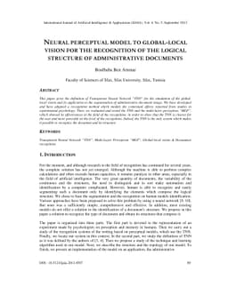 Neural perceptual model to global-local vision for recognition of the
  logical structure of administrative documents
