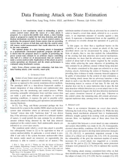 Data Framing Attack on State Estimation
