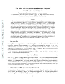 The Information Geometry of Mirror Descent