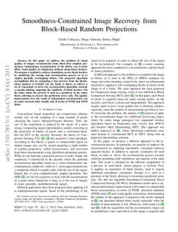 Smoothness-Constrained Image Recovery from Block-Based Random
  Projections