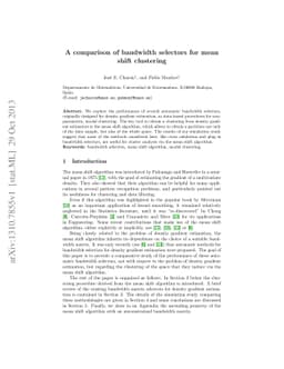 A comparison of bandwidth selectors for mean shift clustering