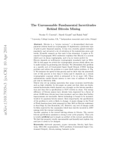 The Unreasonable Fundamental Incertitudes Behind Bitcoin Mining