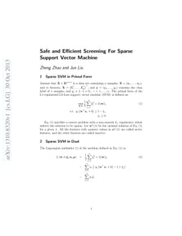 Safe and Efficient Screening For Sparse Support Vector Machine