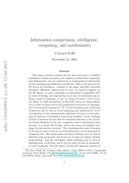 Information Compression, Intelligence, Computing, and Mathematics
