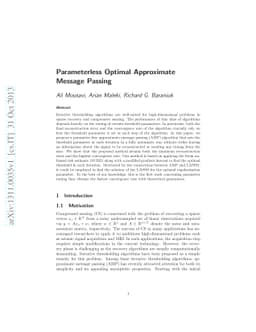 Parameterless Optimal Approximate Message Passing