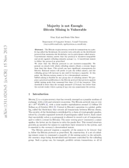 Majority is not Enough: Bitcoin Mining is Vulnerable