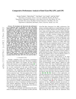 Comparative Performance Analysis of Intel Xeon Phi, GPU, and CPU
