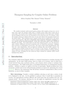 Thompson Sampling for Complex Bandit Problems