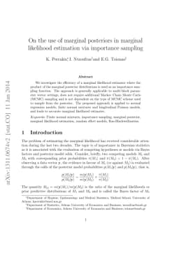 On the use of marginal posteriors in marginal likelihood estimation via
  importance-sampling
