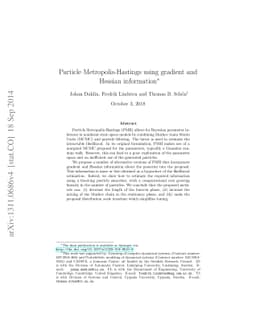 Particle Metropolis-Hastings using gradient and Hessian information