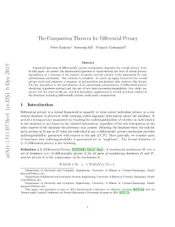 The Composition Theorem for Differential Privacy