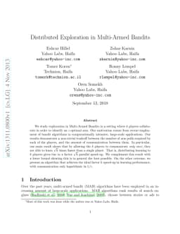Distributed Exploration in Multi-Armed Bandits