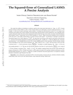The Squared-Error of Generalized LASSO: A Precise Analysis